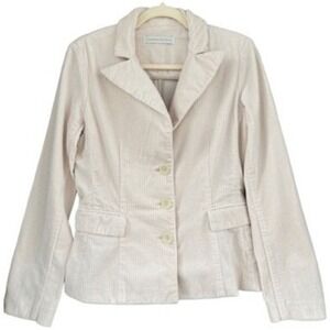 T6 Y2K Vintage Susana Monaco Corduroy Blazer‎ Beige Button Front Jacket Women